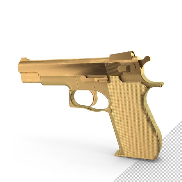 PSD pistola dorada png