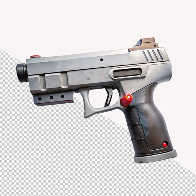 PSD pistola laser em fundo transparente