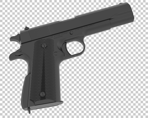 PSD pistola na ilustração de renderização 3d de fundo transparente