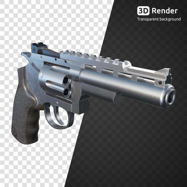 Pistola revólver render 3d aislado