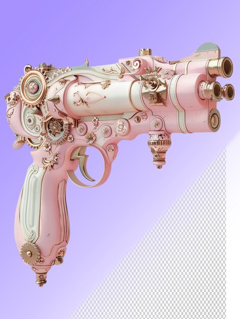 PSD una pistola rosa y blanca con un diseño rosa y blanco en la parte inferior