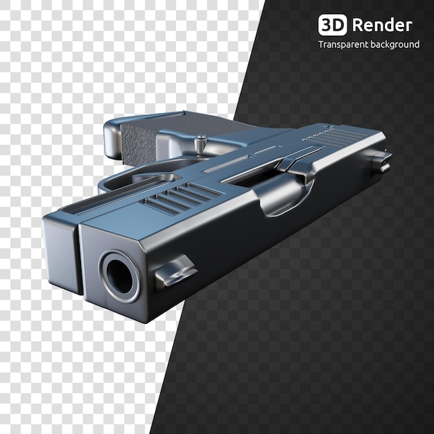 Pistolet rendu 3d isolé