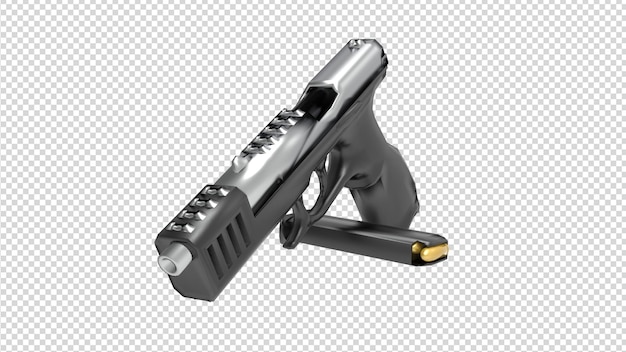 PSD pistolets 3d sur fond transparent