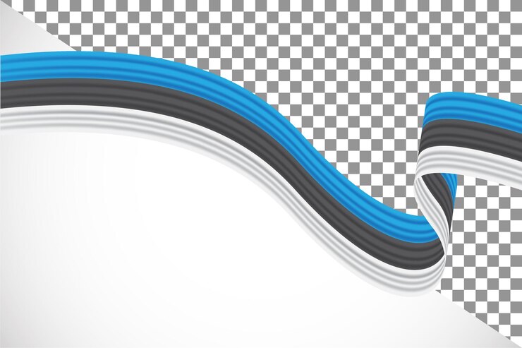 PSD pita 3d dari bendera estonia48
