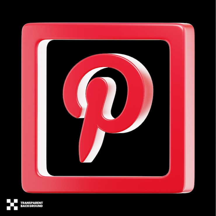 PSD piterest social media-ikonen in 3d