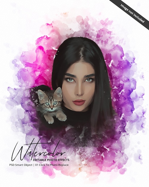Pittura fotografica digitale colorata per il modello di Photoshop