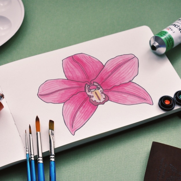 PSD pittura notebook mock up