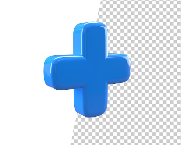 più il rendering 3d del segno blu
