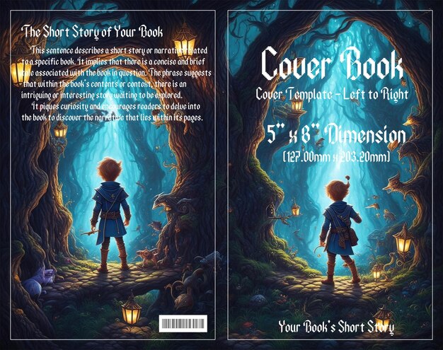 Pixel adventure enchanting cover for children's book set in dark forests desfrute com o arquivo psd