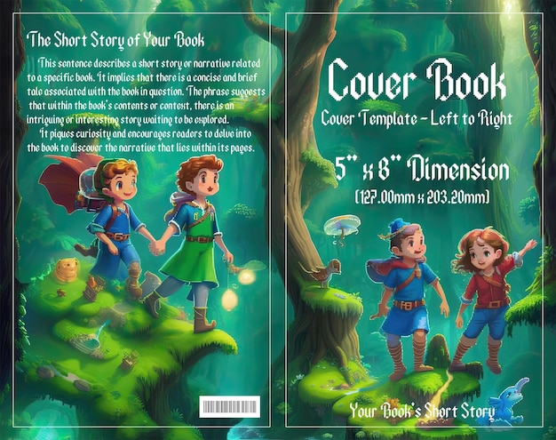 Pixel adventure enchanting cover para libros infantiles ambientados en bosques oscuros disfrutar con el archivo psd