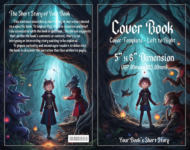 PSD pixel adventure enchanting cover para libros infantiles ambientados en bosques oscuros disfrutar con el archivo psd