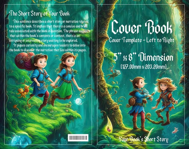 Pixel adventure enchanting cover para libros infantiles ambientados en bosques oscuros disfrutar con el archivo psd