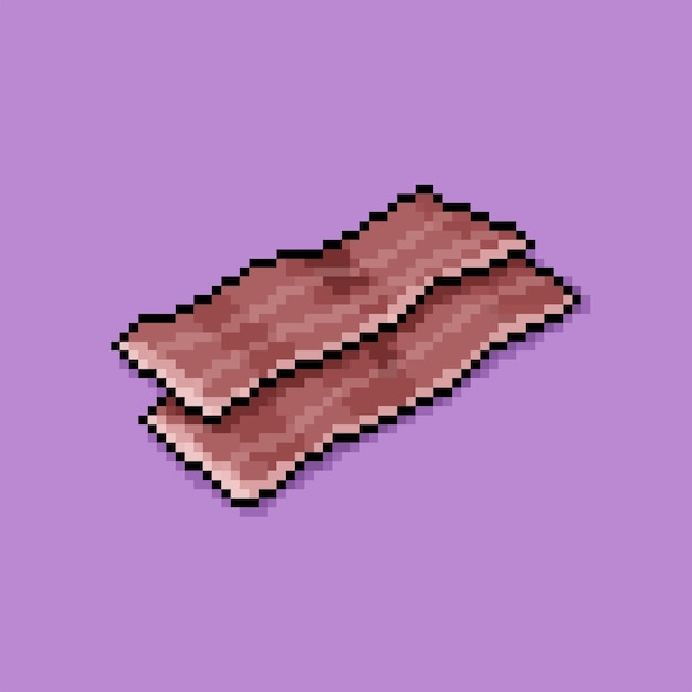 PSD un pixel art de bacon sur fond violet