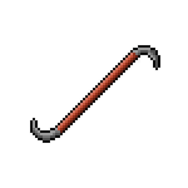 PSD un pixel art d'un marteau avec un manche en bois.