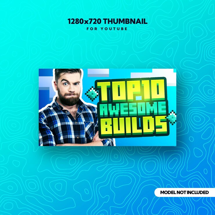PSD pixel construye la mejor plantilla de miniatura de video de juegos de youtube