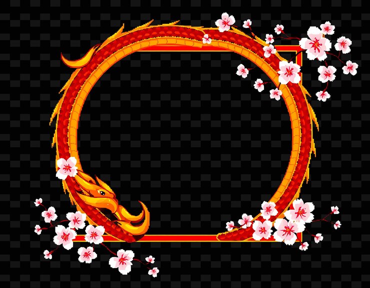 PSD pixel dragon claw border frame ingots de oro agarrados por las garras del dragón cher png estilista de marcos chinos