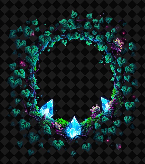 Pixel-Frame auf schwarzem Hintergrund mit lebhaftem und hoch isoliertem Pixel-Framed-Spieldekor