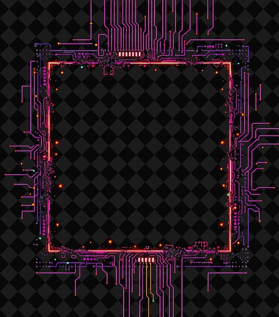 Pixel-Frame auf schwarzem Hintergrund mit lebhaftem und hoch isoliertem Pixel-Framed-Spieldekor