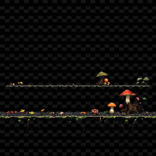 Pixel grava caída hojas raíces setas pixel suelo con grava bajo los pies caído juego AssetL