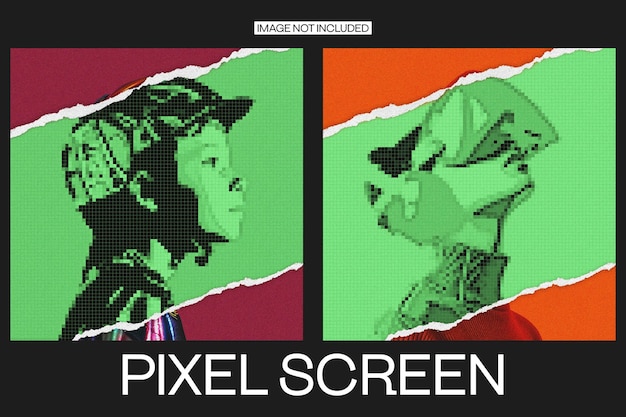 Pixel Screen Photo Effect for Square