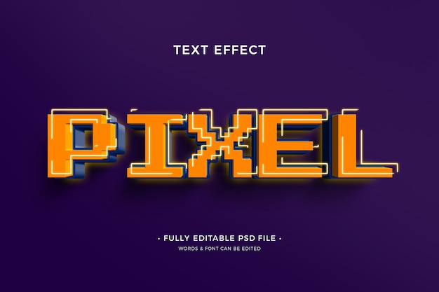 PSD pixel-text-effekt