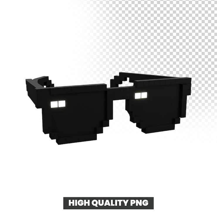 PSD pixelierte schwarze sonnenbrille - 3d-render