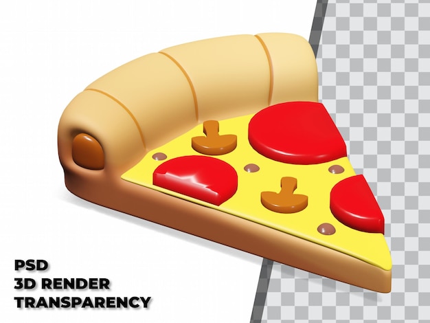 Pizza 3d com transparência de fundo