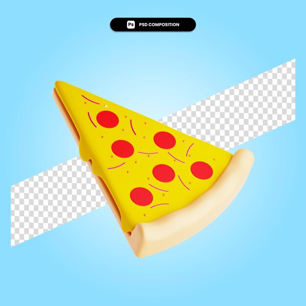 PSD pizza 3d-render-illustration isoliert