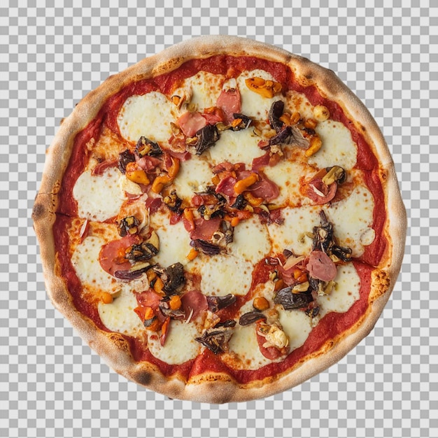 Pizza al formaggio a fette su sfondo trasparente