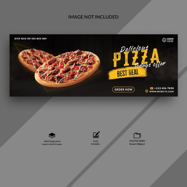 Pizza-angebot facebook-cover und web-banner