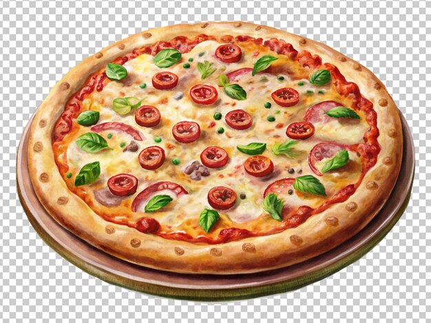 PSD une pizza au jambon frais avec du fromage.