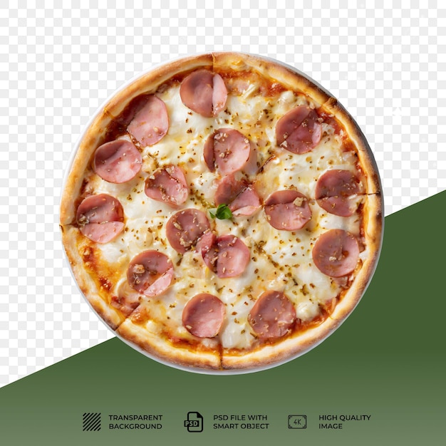 PSD une pizza au pepperoni psd isolée sur un fond transparent