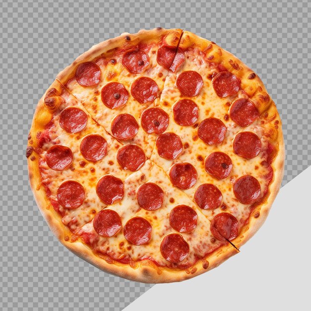 Une Pizza Aux Pepperoni Isolée Sur Un Fond Transparent Png