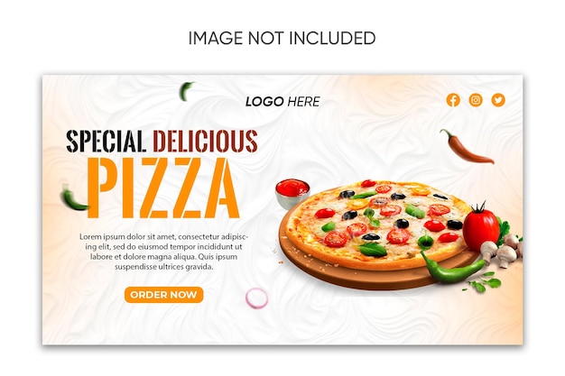 Pizza-banner für social-media-instagram-facebook
