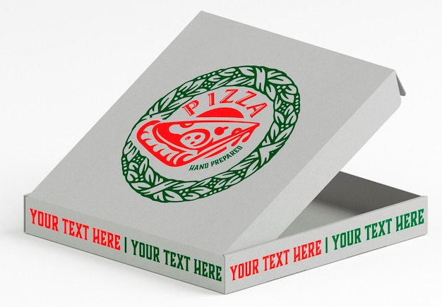 PSD pizza box mockup design isolado colorido