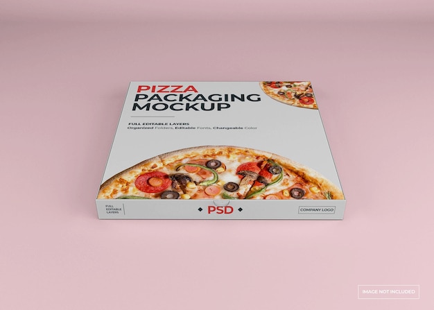 Pizza box verpackung modell design isoliert