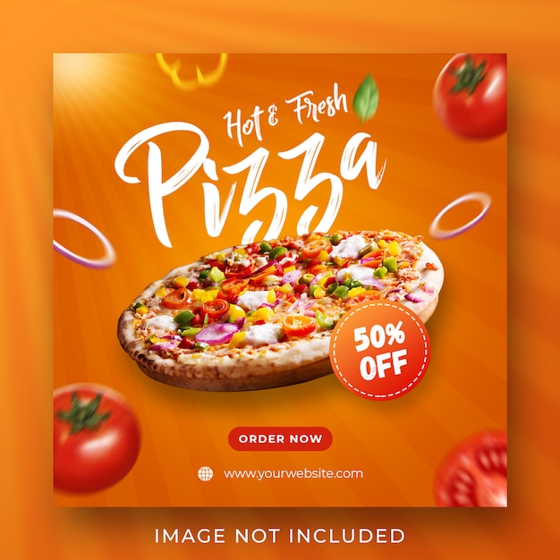 Pizza comida menu promoção instagram post banner modelo