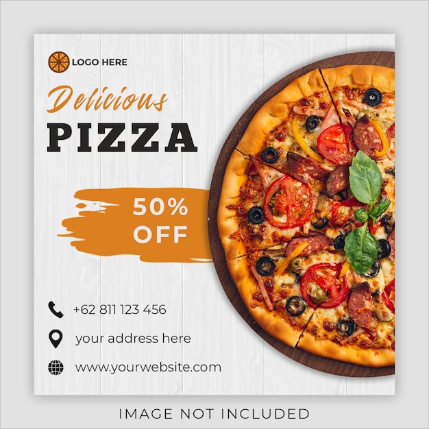 Pizza comida menu promoção mídia social instagram post banner modelo