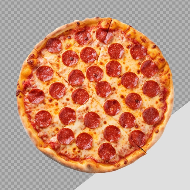 Pizza de pepperoni isolada em fundo transparente png
