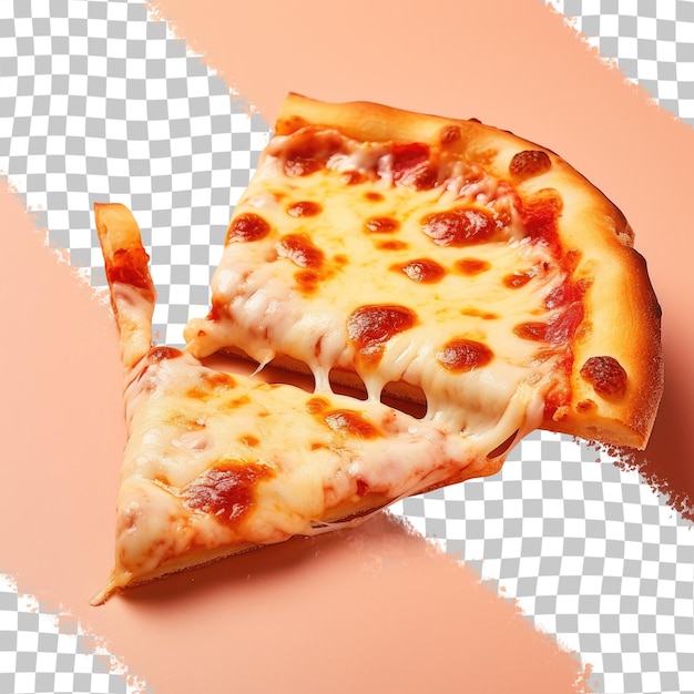 PSD pizza de queijo exibida em fundo transparente