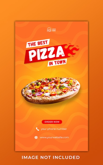 Pizza food menü promotion instagram geschichten banner vorlage