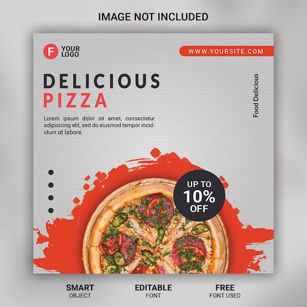 Pizza food promotion social media vorlage banner