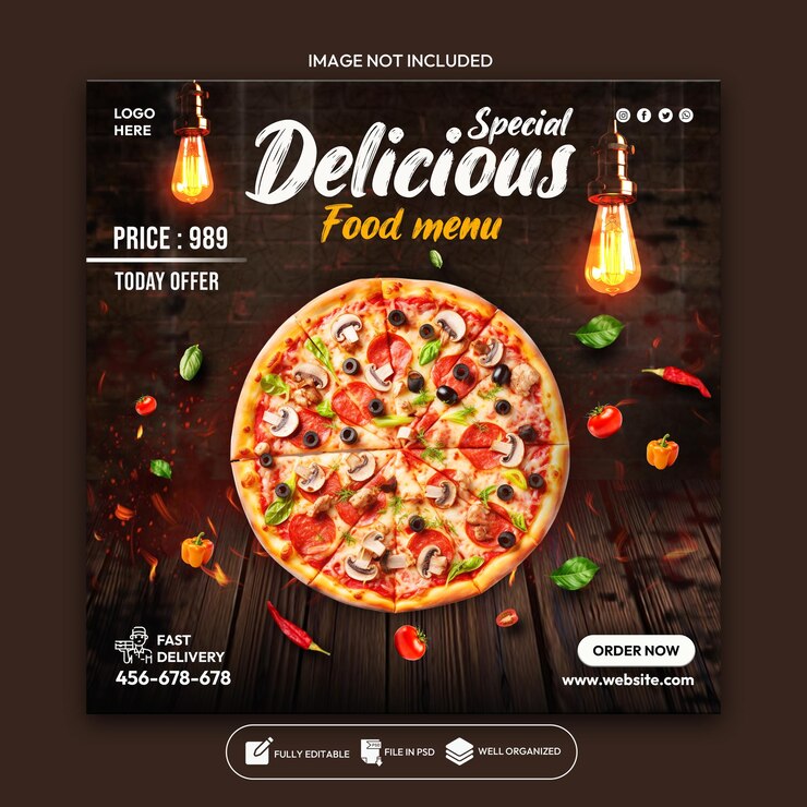una pizza con una foto de una pizza
