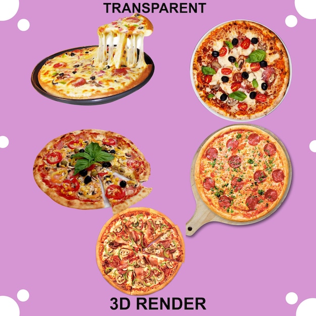 pizza fresca de fundo transparente