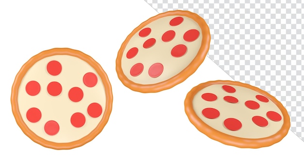 Pizza de icono de elementos de renderizado 3d