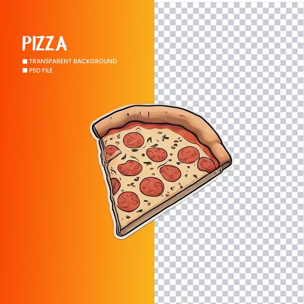 Pizza-illustration mit durchsichtigem hintergrund