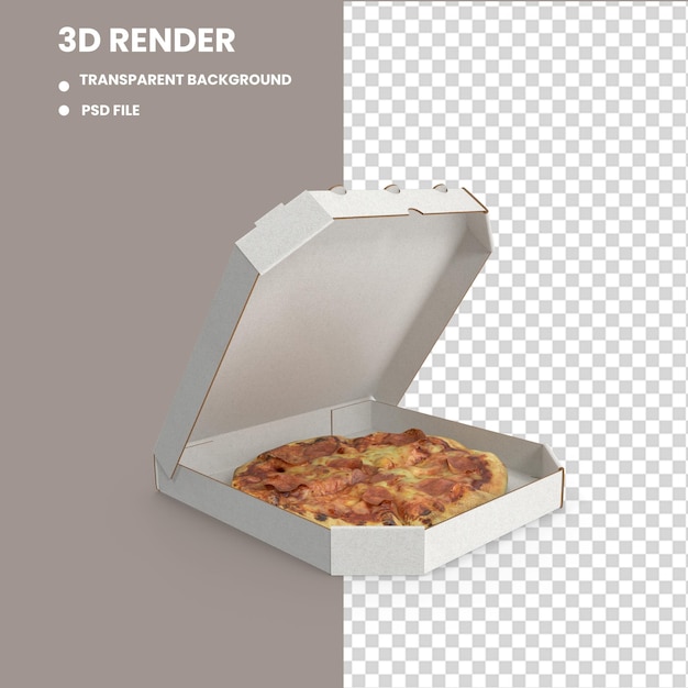 Pizza in box 3d-renderbild