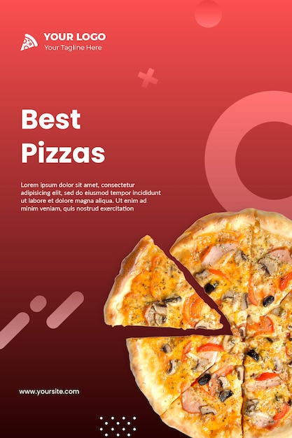 PSD pizza instagram flyer vorlage psd