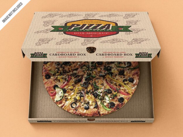 Pizza lieferkarton mockup