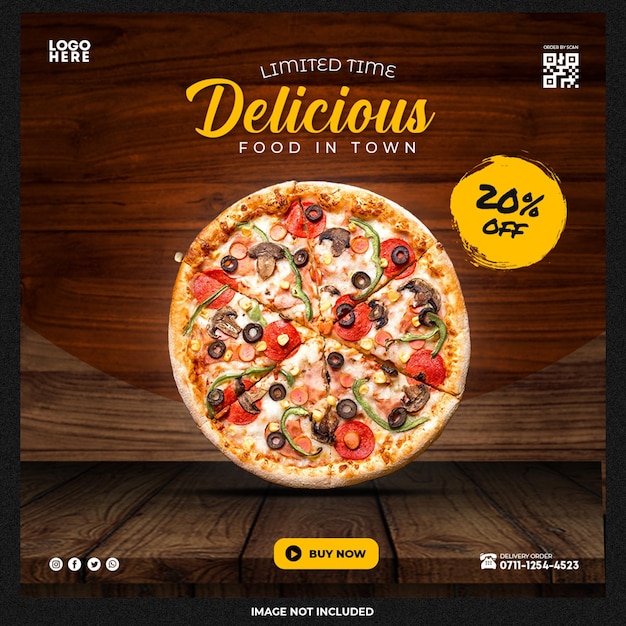 Pizza menü promotion banner vorlage